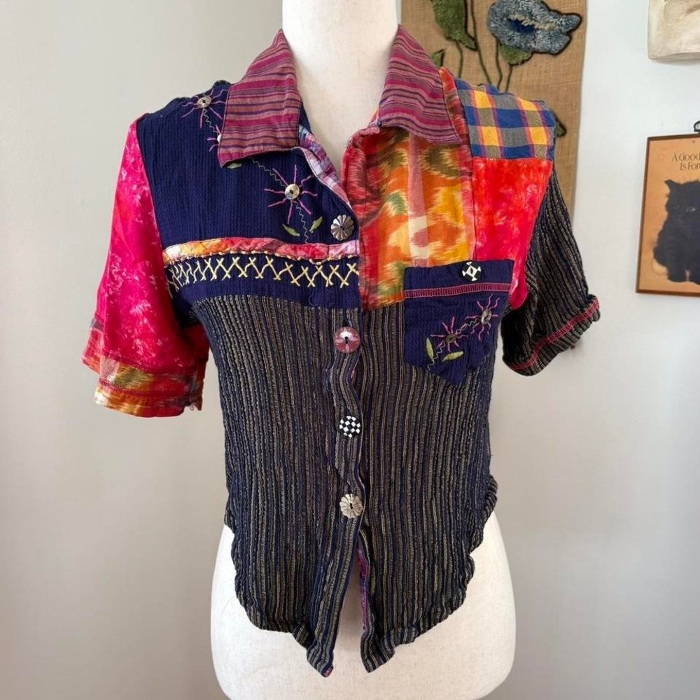 Patchwork Button-Down Shirt